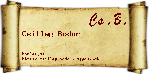 Csillag Bodor névjegykártya